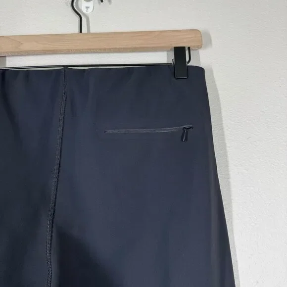 The Row Black Pull On Stretch Leggings Ankle Zipper Straight Leg Size Large